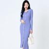 Elegant Women's Knit Dress Temperament Gentle Wind Lapel Knitted Dress Women's Slim Inner Take Hip Bottoming Sweater Dress Fall Winter Outfits