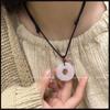 Ожерелье Пиксю из смешанных материалов с пряжкой мира, форма животного/зодиака, стиль О-цепи, этнический модный аксессуар