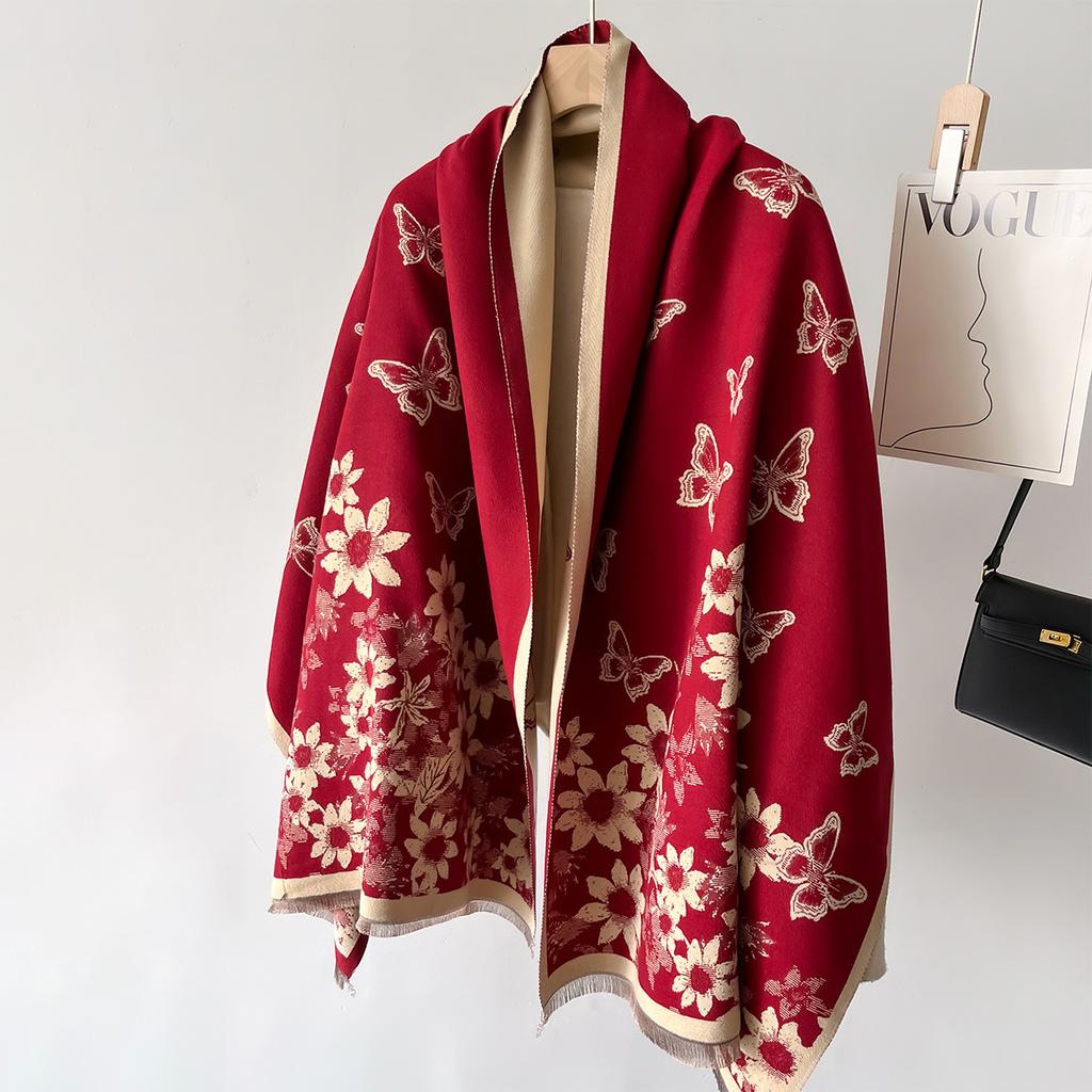 Ретро Винтаж Принт Шарф Кашемир Люксовый Бренд Принт Зимняя Пашмина Сохраняет Тепло Шали и Накидки Одеяло