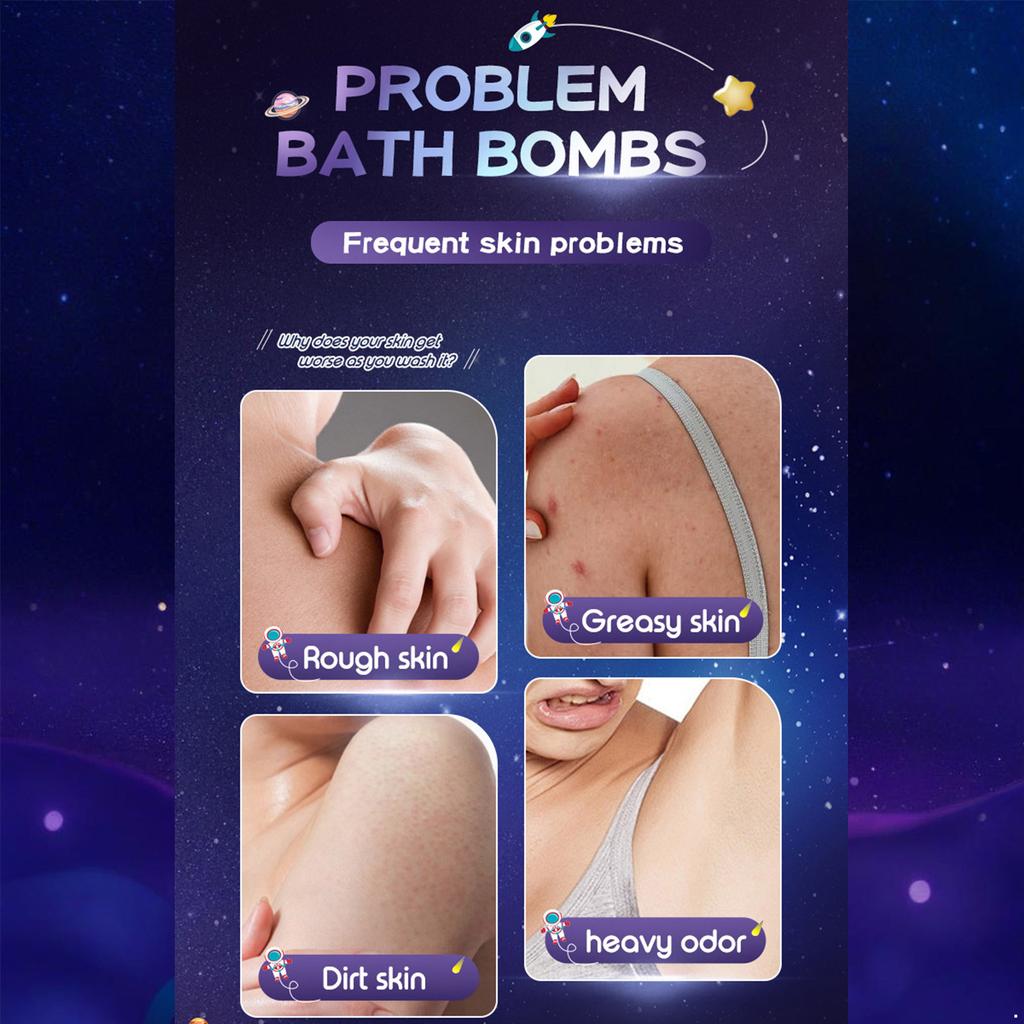 Натуральные увлажняющие бомбочки для ванны «Планеты Галактики» Органические шипучки для пены для ванны для праздничных подарков