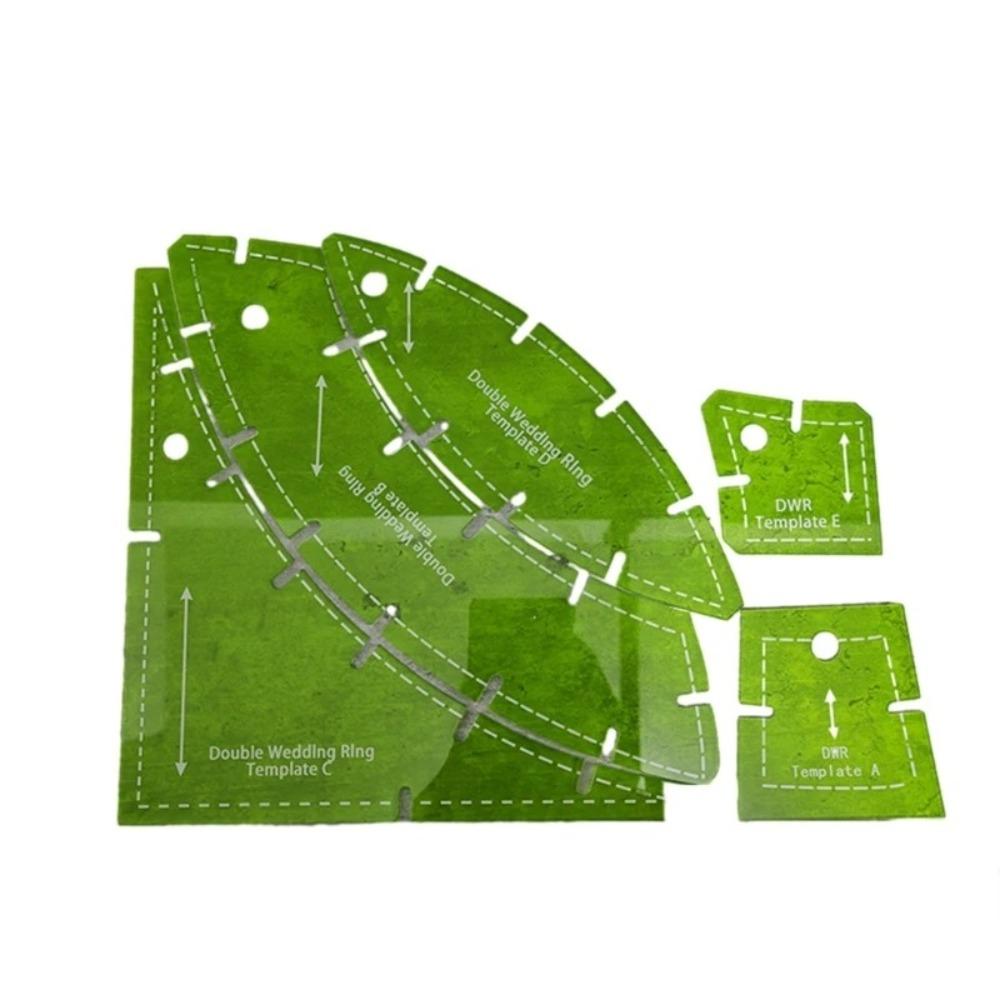 5pcs/Set Double Wedding Rings Slit N Sew Templates Quilting Pathcwork Ruler  Sewing Accessories