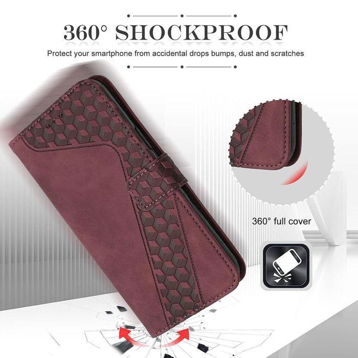 Coque de protection - BOOLING - pour Samsung Galaxy S25 Plus - Cuir PU - Rouge - 2 Verres Trempés