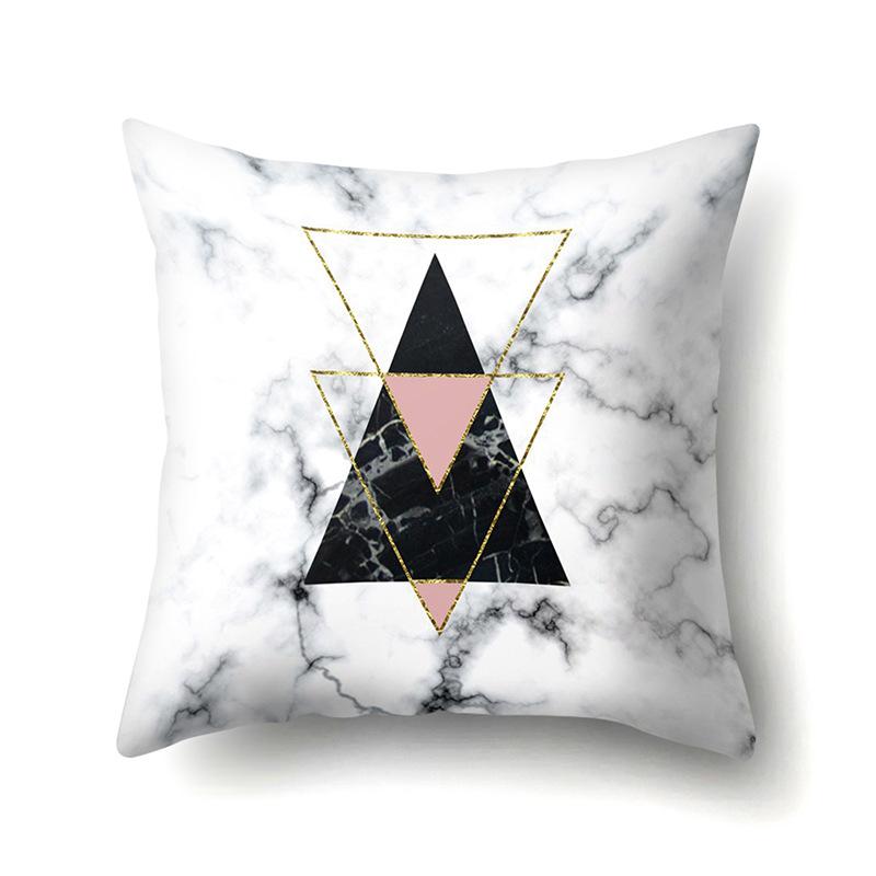 Nordic Ins Marble Polyester Pillowcase Car Decoration Home Printed Waist Cushion Pillowcase