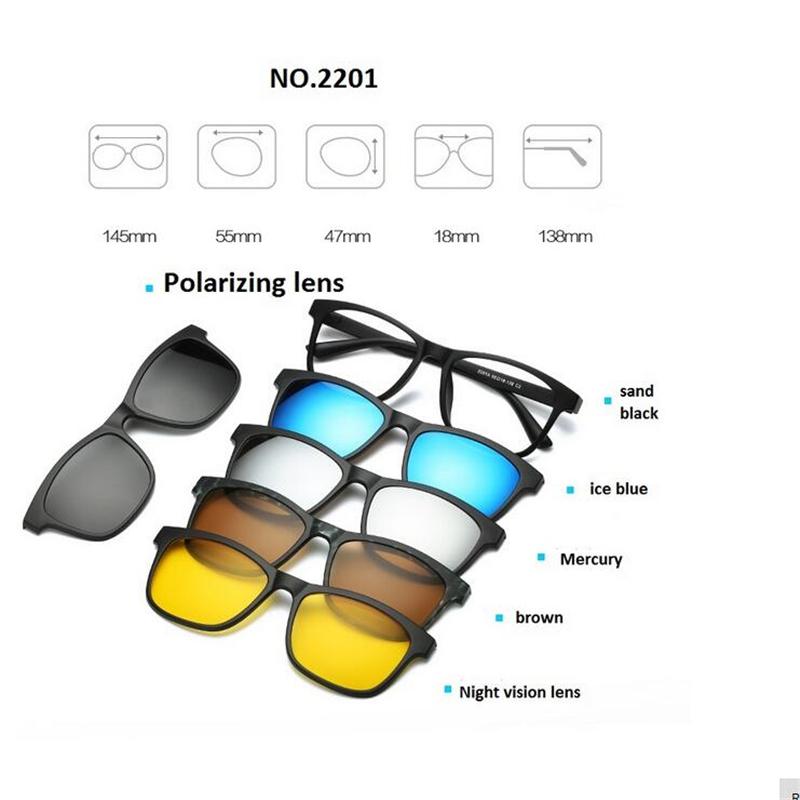 Ретро 5+1 Поляризованные Клипсы Солнцезащитные очки для Близорукости для Мужчин Женщин Блокирующие Синий Свет Очки по Рецепту Диоптрии 0 -1 -1.5 До -4.0