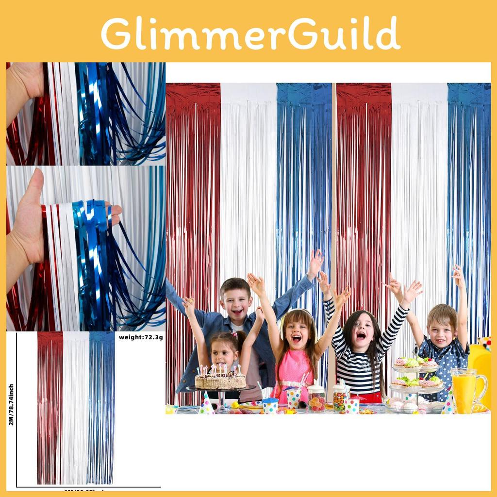 Стильные красно-бело-синие 1x2 м и 1x4 м гирлянды-кисточки для украшения на День независимости