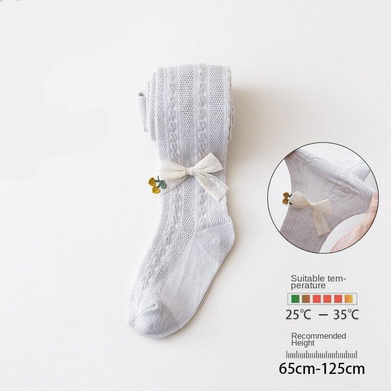 Комплект колготок 3/4 для маленьких девочек, сетчатые леггинсы для малышей, чулки, милые бесшовные колготки с бантом