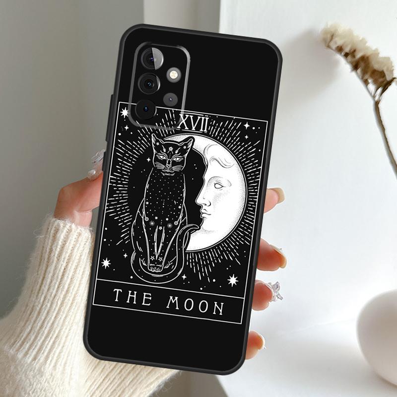 Moon Tarot Witch Cat Case For Samsung Galaxy A55 A15 A35 A56 A06 A16 A26 A36 A32 A52 A13 A33 A53 A14 A34 A54 A17