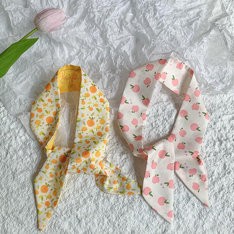 New Luxury Brand Model Small Silk Scarf for Women Hair Band Bag Handle Handbag Ribbon Scarf Neck Scarves Neckerchief