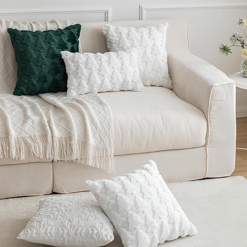 Рождественская наволочка для подушки Рождественский плюшевый праздничный домашний декор Подушка для дивана Наволочка