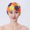 Шапочка для плавания женская Жемчужный цветок Ручной работы Трехмерная Ручной вышивки Разноцветная Не давит на голову Двухслойная ткань Водонепроницаемая шапочка для плавания