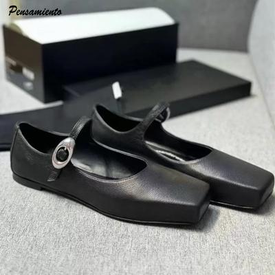 Модные весенне-летние винтажные туфли Мэри Джейн женские балетки модные квадратный носок ремешок с пряжкой танцевальные прогулочные лоферы повседневная женская обувь