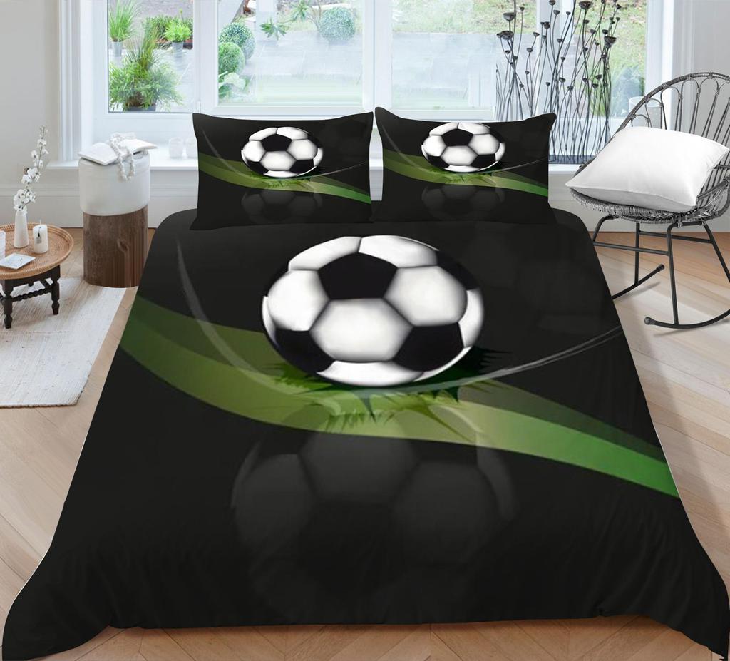 3D Football Printing Bedding Suit Soft Bedclothes Home Bedroom Duvet Cover Bed Set Bedspreads Comfortable Soft