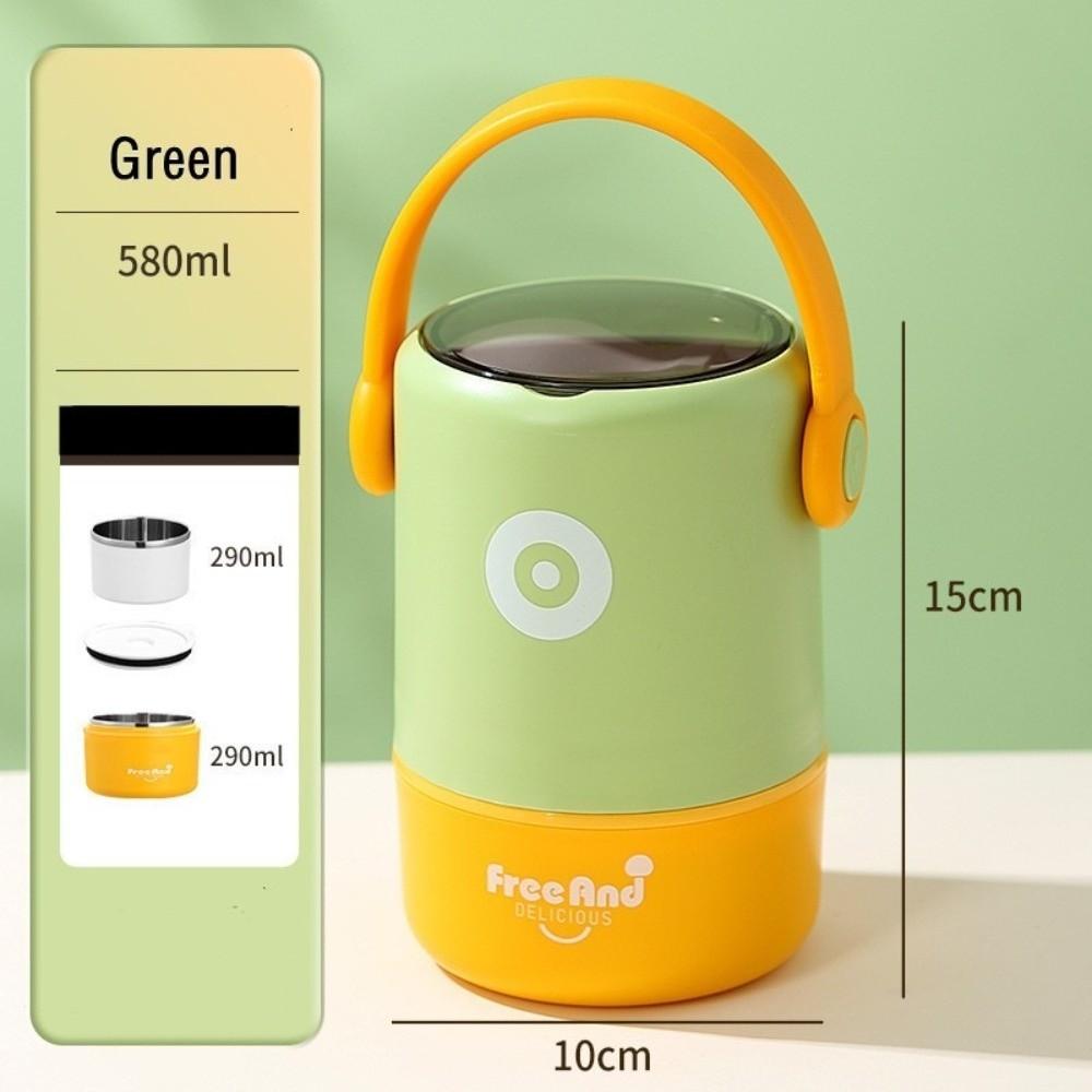 Двухслойный термо ланч-бокс из нержавеющей стали, контейнер для еды и супа, изотермический бокс для офиса и школы