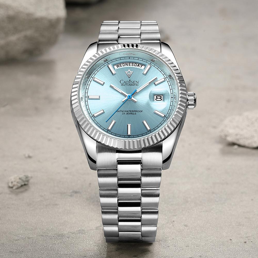 Cadisen Новые роскошные мужские часы ТОП-бренда с коробкой, водонепроницаемые 10 АТМ, 21 ДРАГОЦЕННЫЙ КАМЕРА, автоматические мужские механические часы