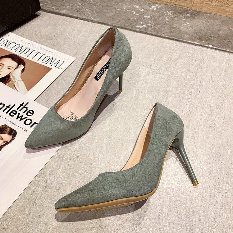 Весенне-осенние туфли-лодочки женские европейские и американские с острым носком, с мелким вырезом, на шпильке, на высоком каблуке, женская модная рабочая обувь, лето