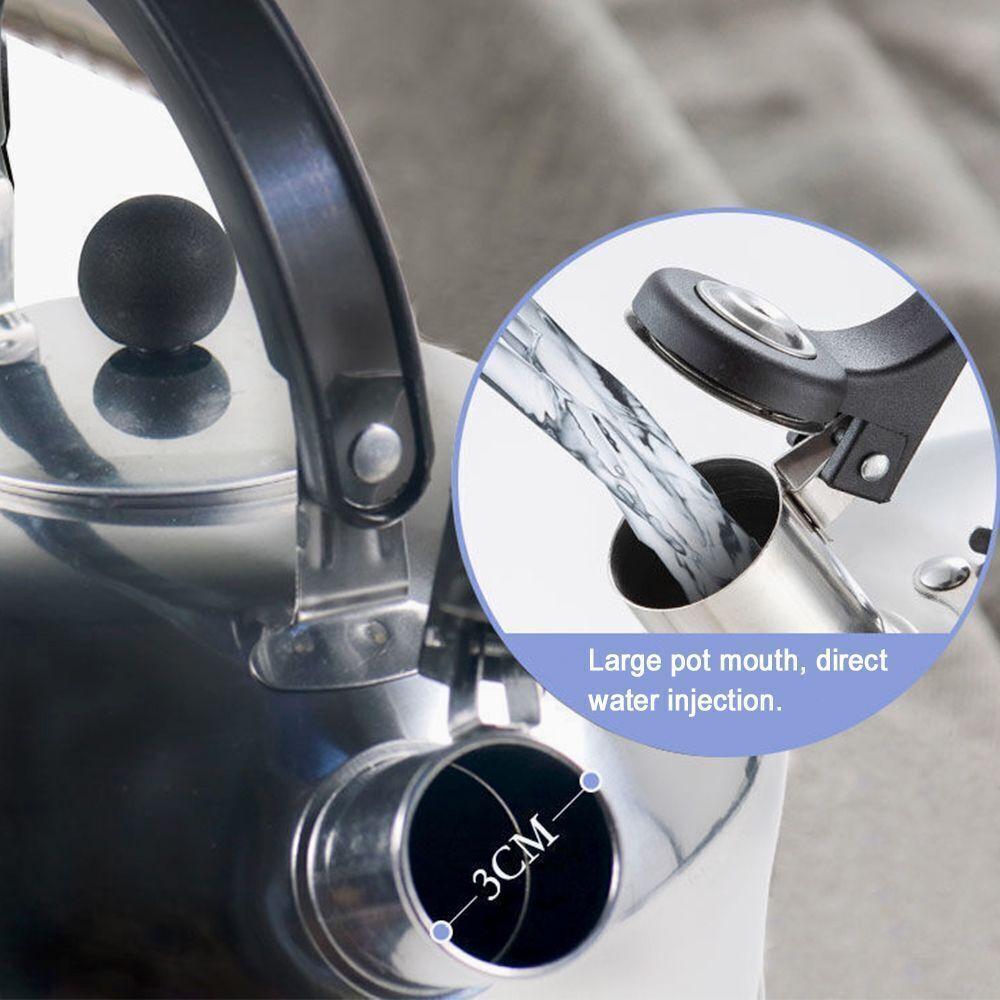 Чайник из нержавеющей стали 3 л, чайник для кипячения воды на газу, чайник со свистком, чайник для путешествий, походов, приготовления пищи, чайник с эргономичной ручкой