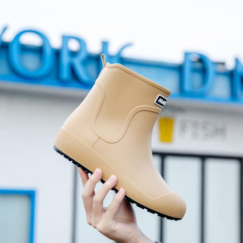 Немецкие нескользящие дождевые сапоги мужские теплые дождевые сапоги до середины голени плюс бархатные водонепроницаемые туфли кухонная обувь для мойки автомобиля обувь для рыбалки женская