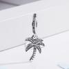 925 Sterling Silver Sparkling Palm Tree Cross Key Birdcage Pendant DIY Fine Beads Fit Original Pendant Charm Bracelet Jewelry