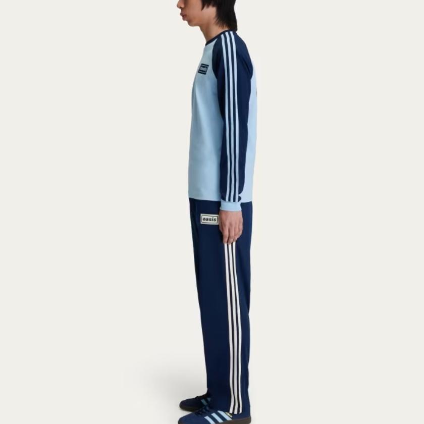 adidas Оригиналы X Oasis Коллаборация 3 полоски Тур Удобная облегающая футболка с длинным рукавом Унисекс Топы KT-3427