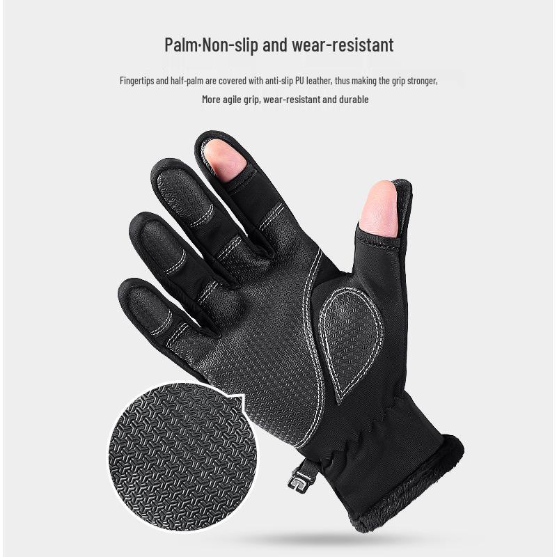 DB65 Waterproof Fingerless Photography Gloves - Warm, Non-slip, Touchscreen for Cycling & Fishing