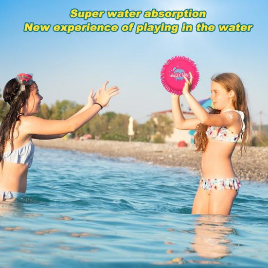 2 упаковки водных летающих дисков, губка, абсорбент, улучшение соединения родителей и детей, водная игрушка, летающий диск для открытого пляжа, бассейна