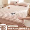 Anshuobao's new soybean fiber padded bed sheet, single piece panda embroidery all season universal mattress cover, protective cover, anti slip