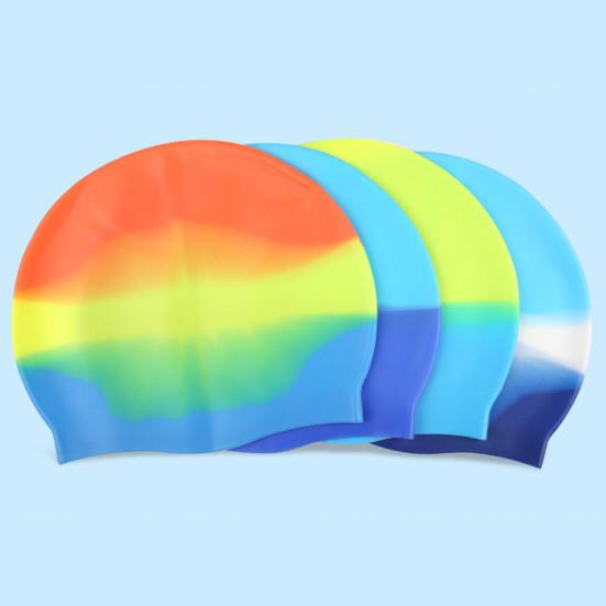 Унисекс взрослая силиконовая шапочка для плавания водонепроницаемая шапочка для бассейна нескользящая шапочка для купания для длинных коротких волос, чтобы сохранить волосы сухими