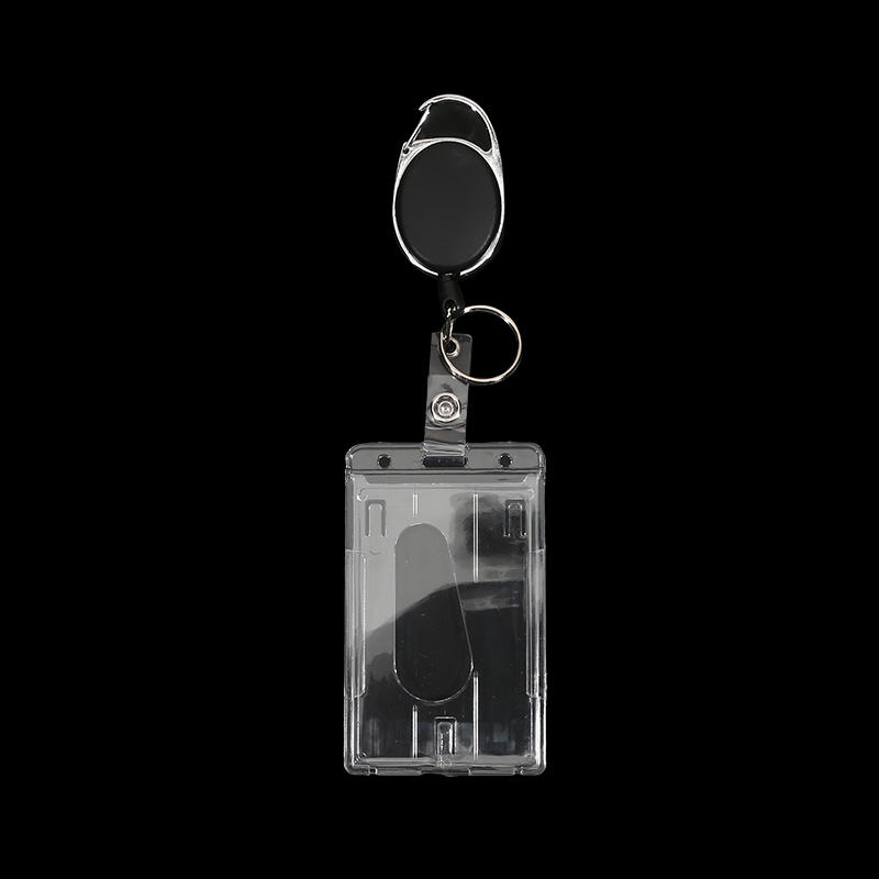Vertical PC Card Bag With Zinc Alloy Oval Easy To Pull Buckle - With Expansion Clip Transparent Card Holder