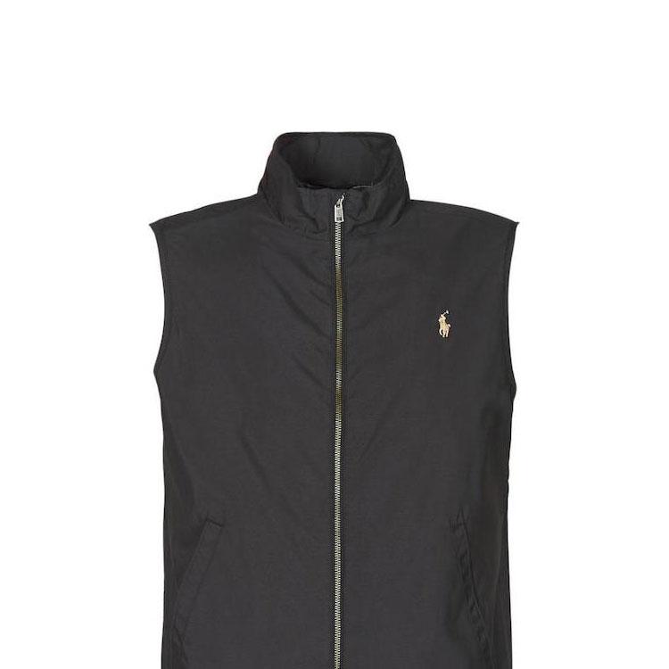 Polo Ralph Lauren Stand Collar Zipper Sleeveless Solid Vest Men Vest Black 710777340-006