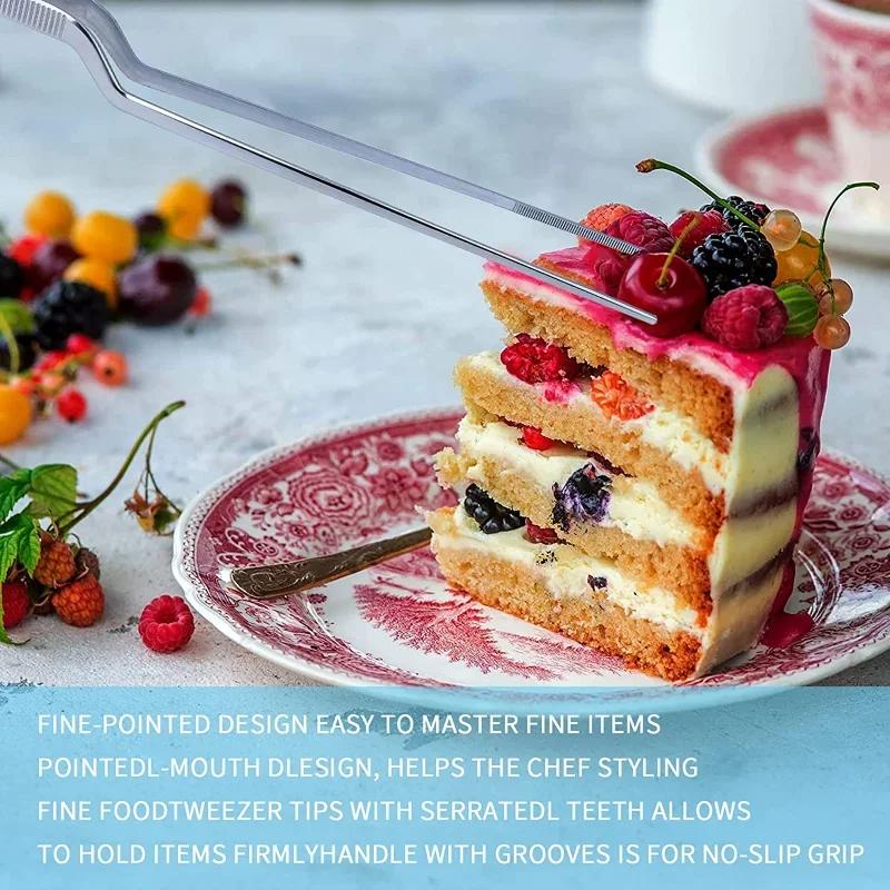 Kitchen Tweezer Utensil BBQ Tweezer Food Clip Kitchen Bar Chief Tong Stainless Steel Portable for Picnic Barbecue Cooking