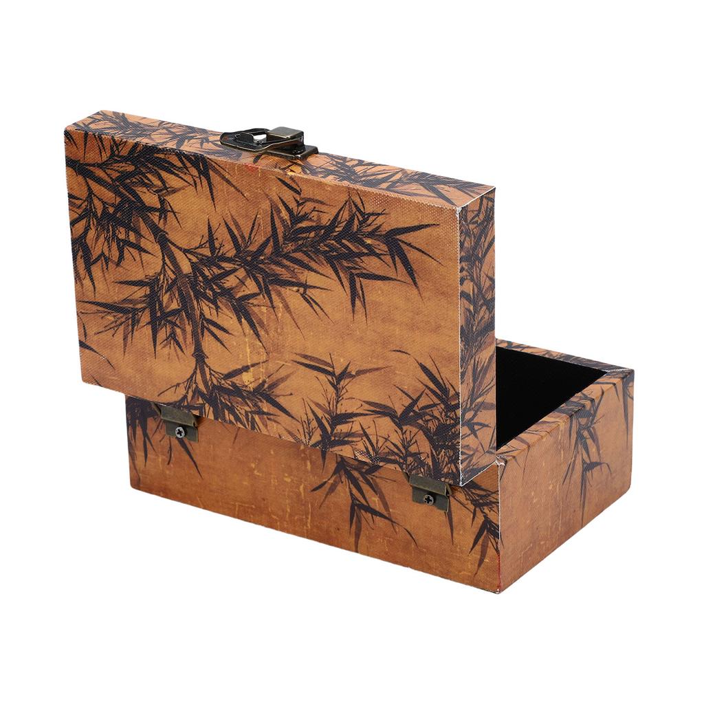 Wooden Jewelry Storage Box with Hinged Lid Decorative Jewellery Organizer Keepsake Box for Rings Earrings Necklaces Ancient Style