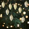 8Pcs Pinecone Christmas Tree Decorations Charm Pendants Decorative Xmas Balls Baubles for Window Wall Door Anniversary Indoor