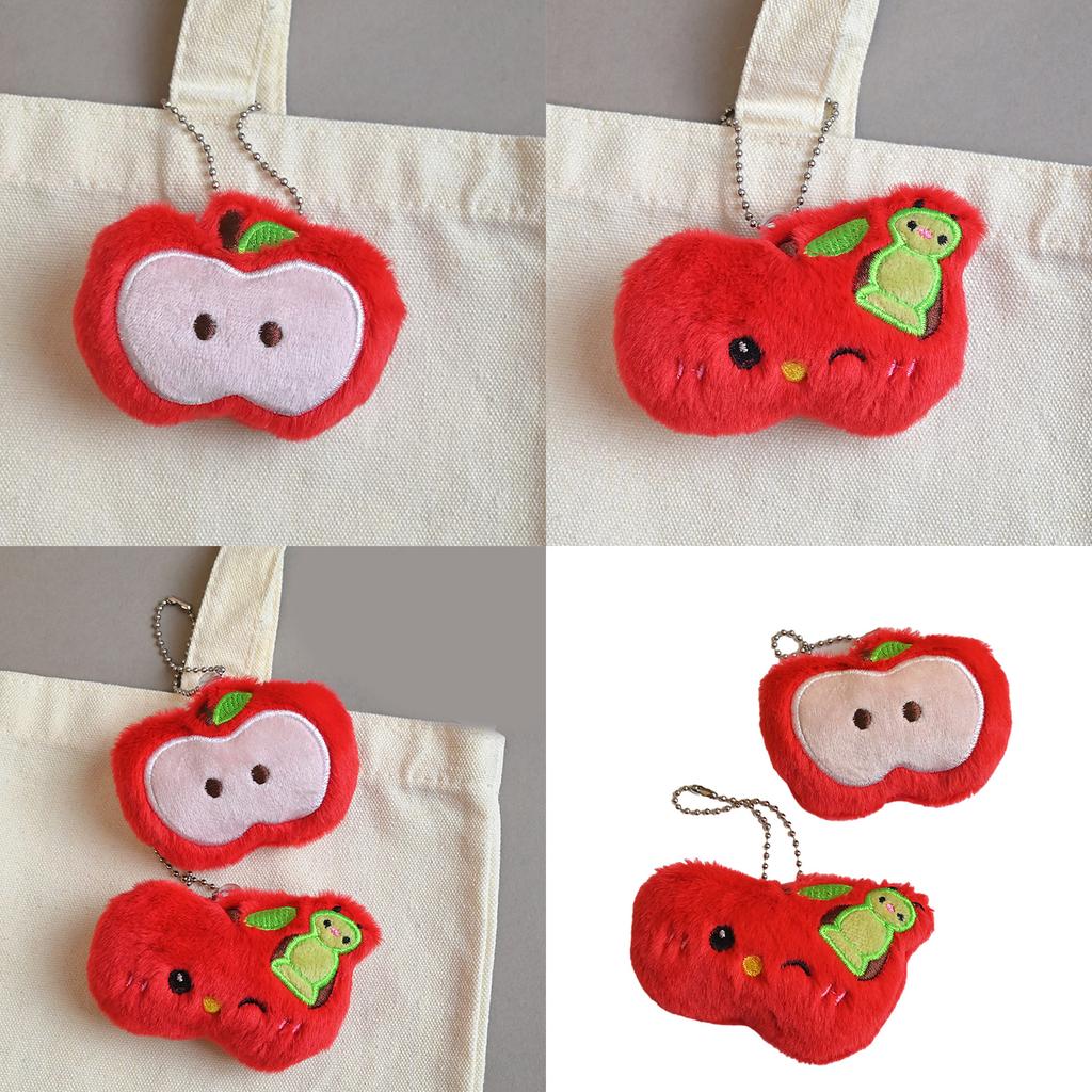 Подвеска в форме яблока из плюшевых материалов, удобная и портативная, прекрасный дизайн для женских рюкзаков, украшение