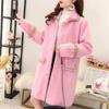 Autumn Winter Mid-Long Woolen Coat Women New Loose Turndown Collar Jacket Single-Breasted Overcoat Fashion Outerwear Female