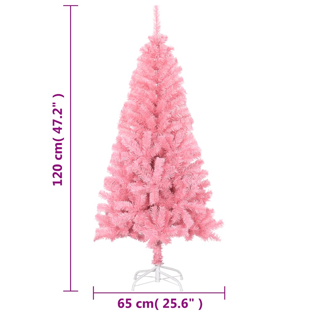 Vidaxl Sztuczna Choinka Ze Stojakiem, Różowa, 120 Cm, Pvc