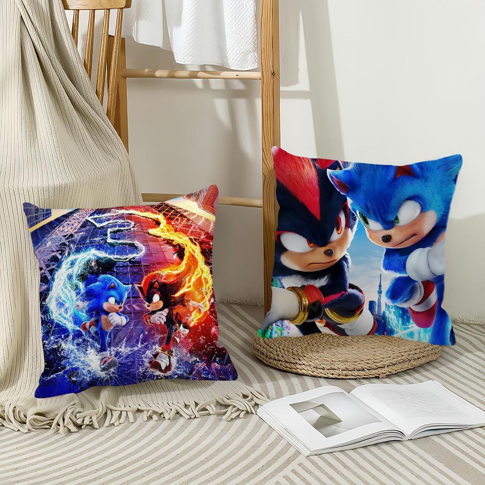 Чехол для подушки из фильма S-Sonic Ёжик 3 Декор для дома Наволочка Подходит для спальни Автомобиля Офиса Дивана