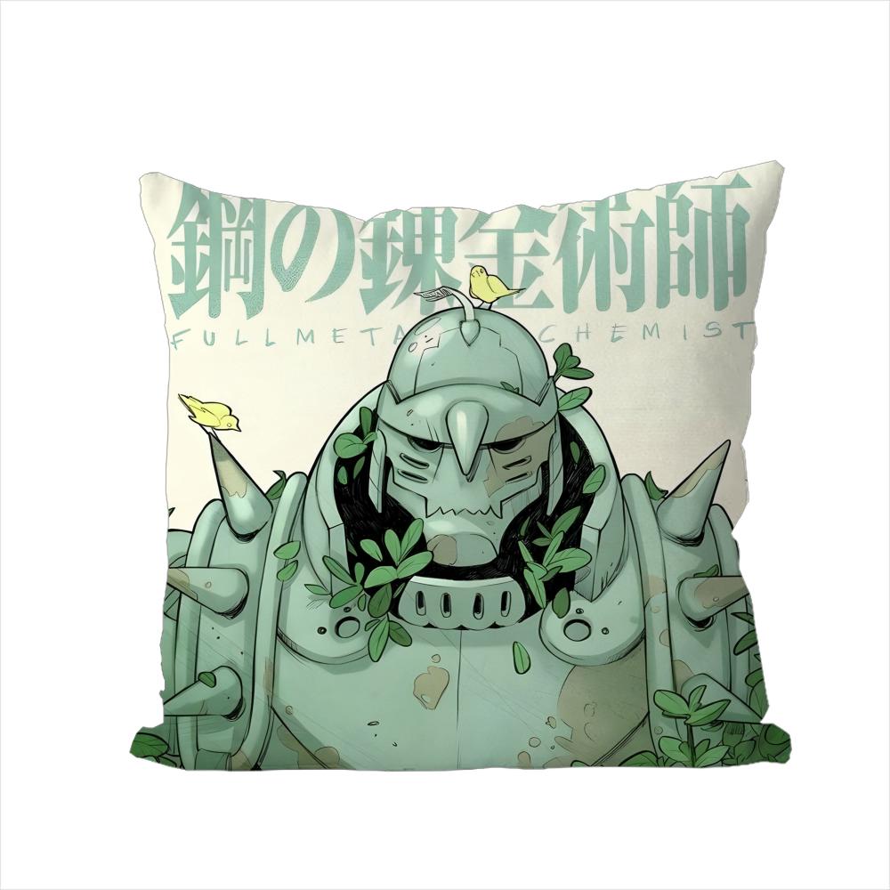 FFullmetal Alchemist Pillow Case For Car Sofa Decorative Home Doublesided Print Plush Square Throw Pillow Cushion Cover