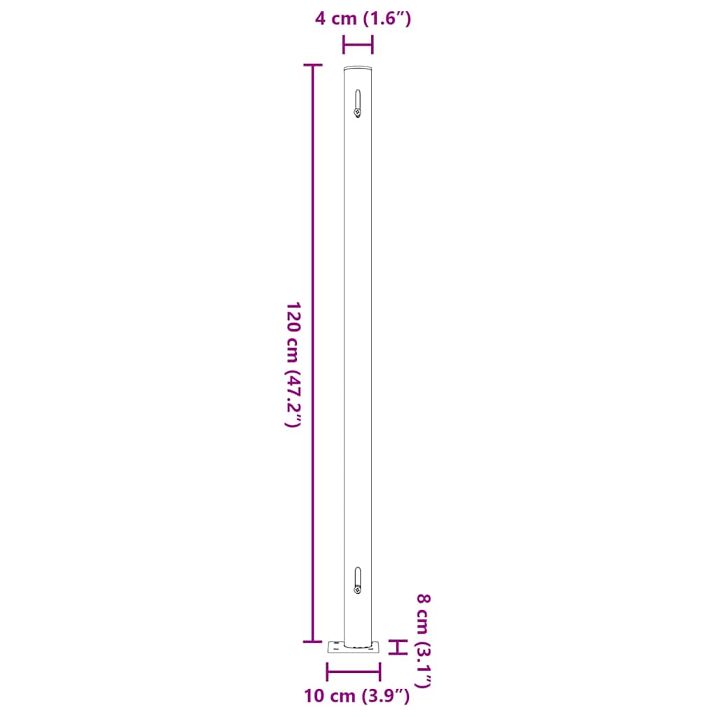 Side Awning Retractable 200x500 cm Grey