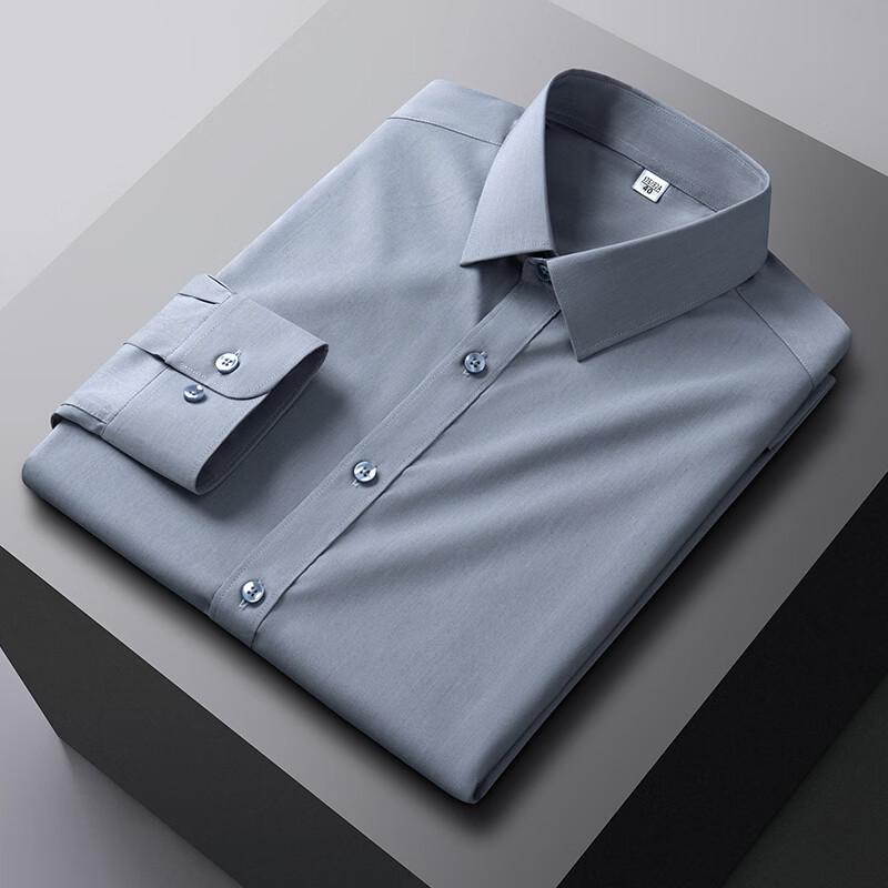 Мужская рубашка Xiao Fu 2026 Весна, с длинным рукавом, Business Casual, стрейч