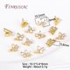 18K Gold Plated Multi-designs Zircon Flower Spacer Bars 2/3 Holes Separators for Strand Beads Jewelry Making Accessories