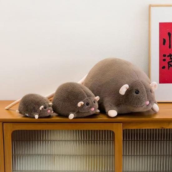 Плюшевая крыса Мягкая игрушка-прикол Плюшевая игрушка Креативный подарок Мягкая и уютная Реалистичная мышь для дня рождения Розыгрыш