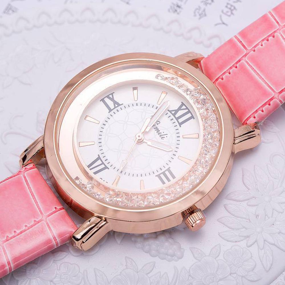 Корейская мода белые стразы простые повседневные женские часы кварцевые женские часы