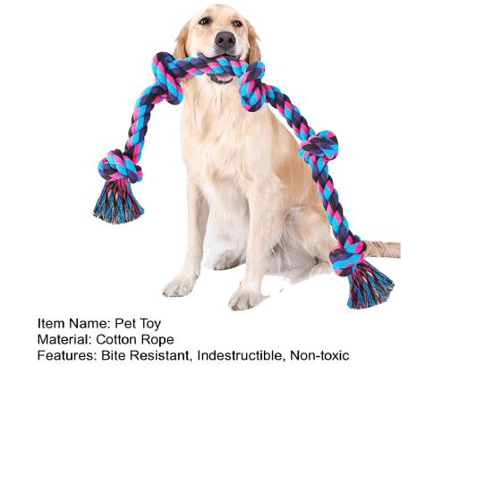 Рождественская веревочная игрушка для собаки 5 узлов Прочная игрушка для перетягивания Веревка Неразрушимая веревочная игрушка для жевания собаки для агрессивных жевателей Собаки крупных пород Чистка зубов Перетягивание каната