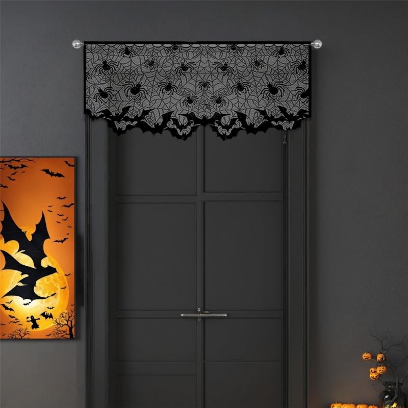 Готика Прозрачные Черные Кружева Абажур Оконная Панель Абажур для Приватности Шарф Для Дома Украшения для Приватности 19,69x59,1 дюйма