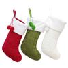 Рождественские чулки 17 дюймов Большие Вязаные Каминные Подвесные Чулки с Белой Манжетой из Искусственного Меха для Украшения Рождественской Вечеринки