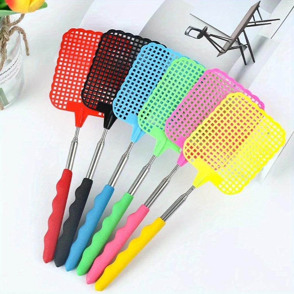 2PCS Retractable Fly Swatter Plastic Lengthening and Thickening Up To 73cm Domestic Mosquito Swatter To Repel Insects Indoor