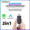 Kebidumei Android Auto Wireless Carplay Adapter 2in1 Smart Dongle Carplay Ai Box For Volvo Benz Hyundai Chevrolet Haval MG Kia