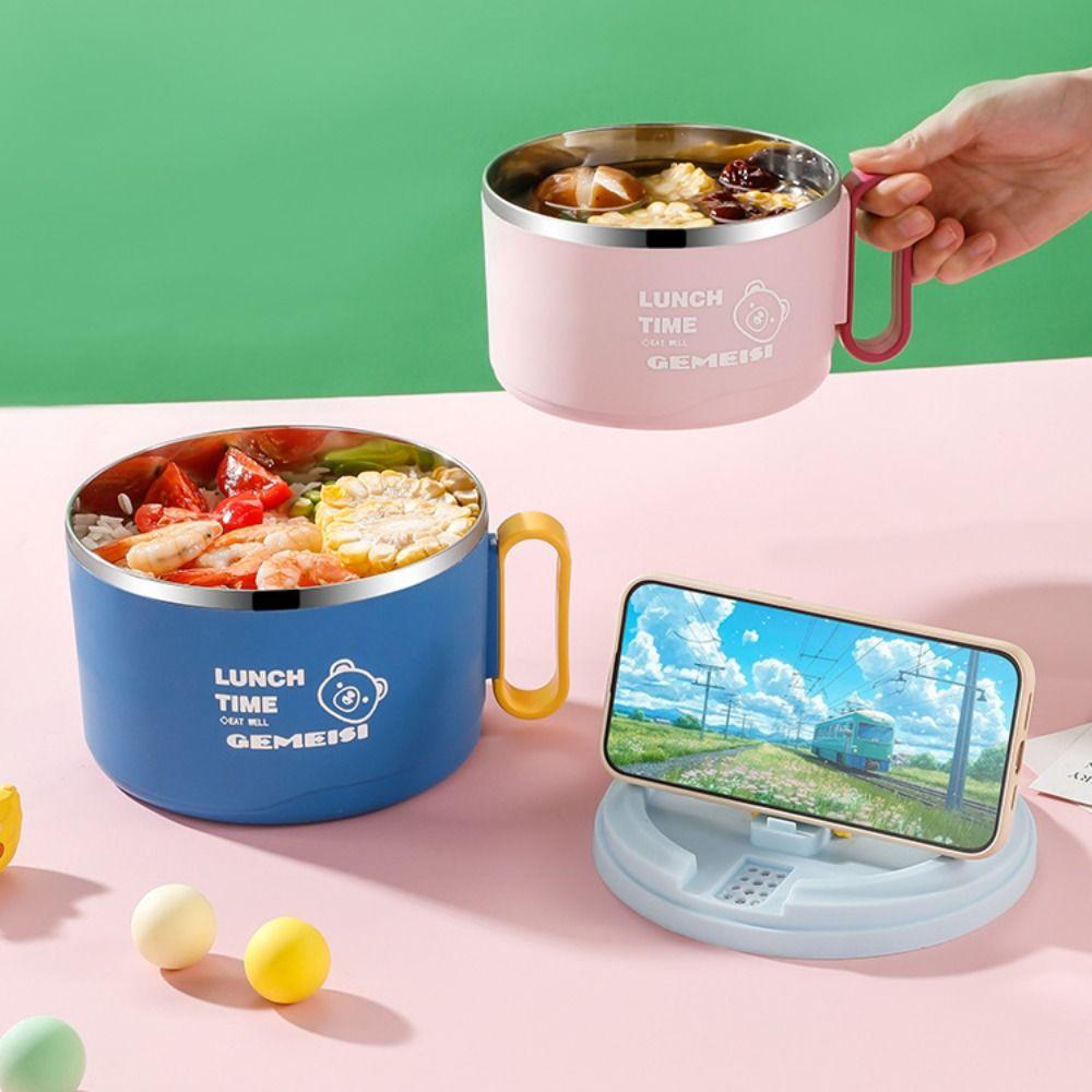 1300ML Leakproof Instant Noodle Bowl Large Capacity Udon Soup Bowl Lunch Box For Students, Office