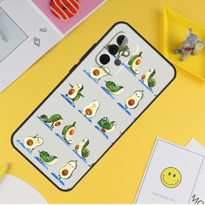 Avocado Yoga Funny Pattern Phone Case For Samsung Galaxy A53 A33 A13 A12 A32 A52 A14 A34 A54 A15 A25 A35 A55 A71 A51
