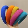 Colorful Dongdaemun Plush Sponge Headband: Versatile Wide Hairpin for Girls